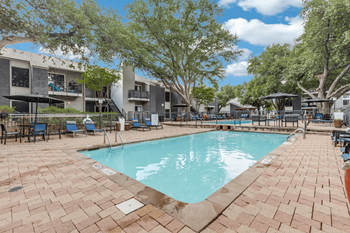Resort pool with sun deck